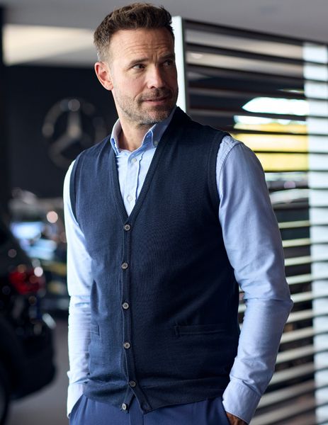 Hovedbilde Marineblå vest m/knapper